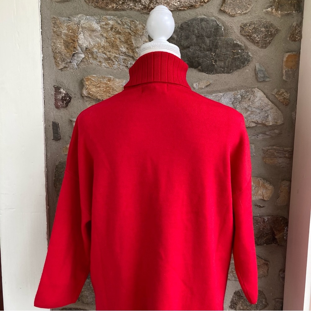 Pomander Place Tuckernuck Women's Red Vivianne Dress Turtleneck Mini MSRP $128 - Picture 11 of 16